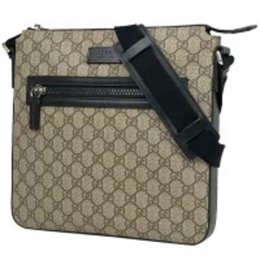 Gucci GG Supreme Messenger Bag Canvas Black Brown